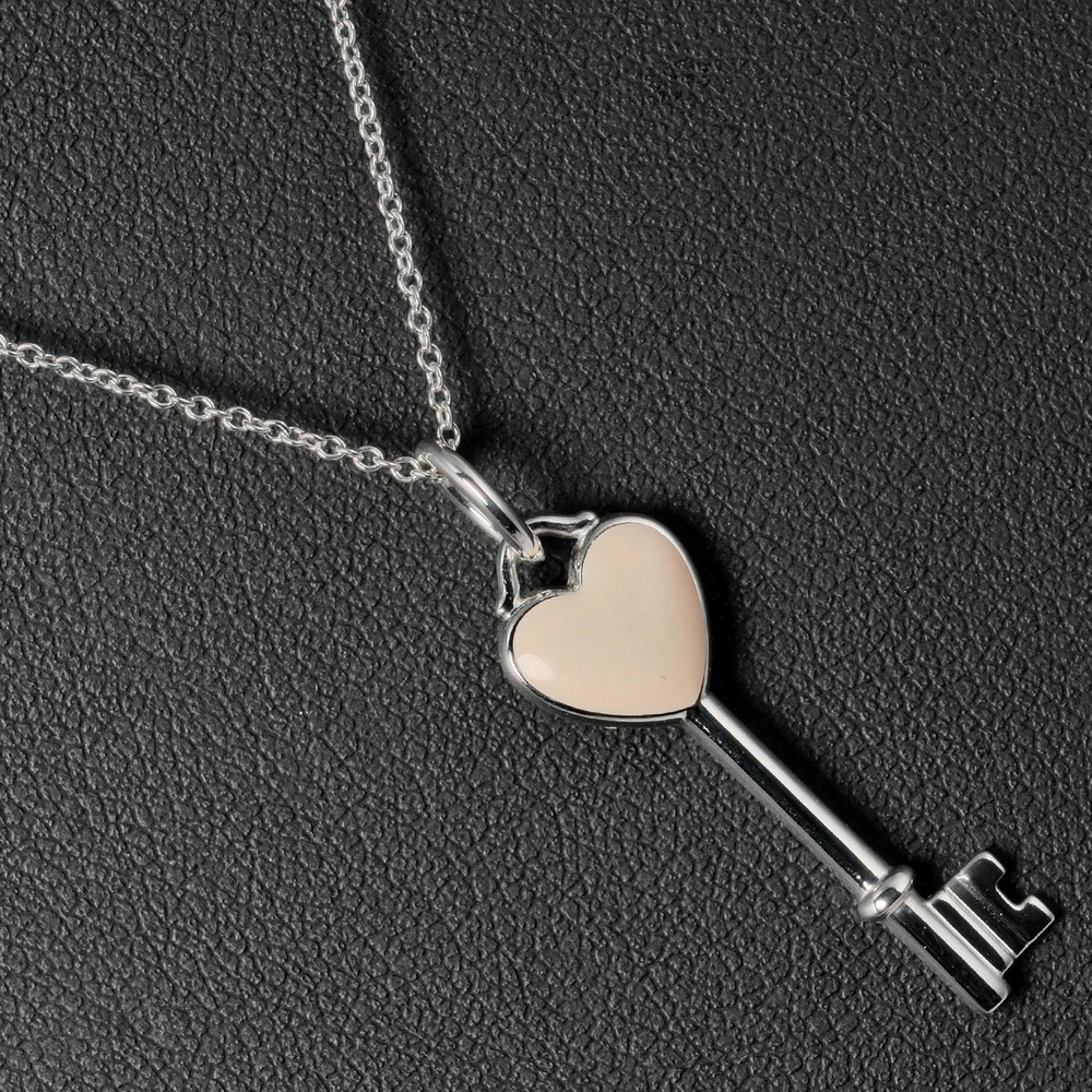 Tiffany Co Heart Key Necklace Sterling Silver